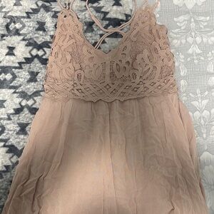 Willow Lace Maxi Dress in Taupe